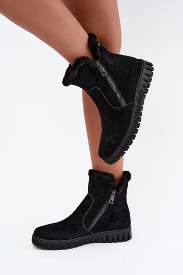 Laarzen van faux suede met bont Vinceza zwart 2