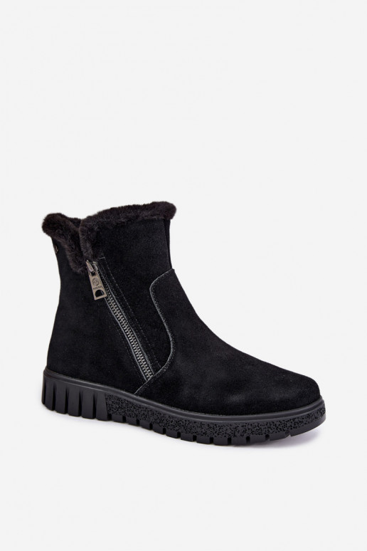 Laarzen van faux suede met bont Vinceza zwart