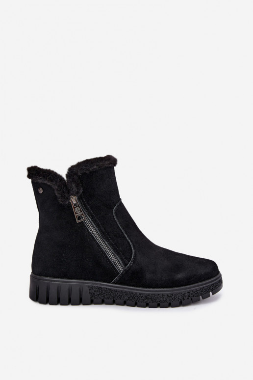 Laarzen van faux suede met bont Vinceza zwart