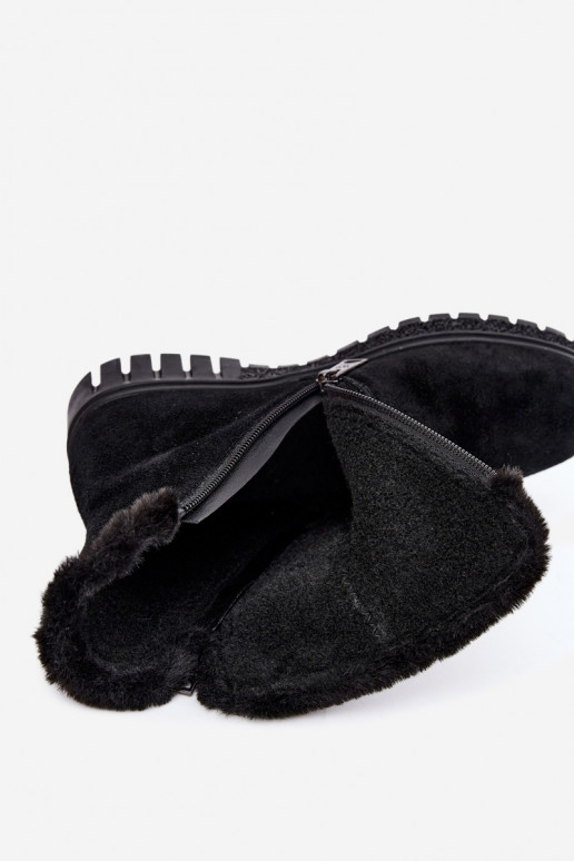 Laarzen van faux suede met bont Vinceza zwart