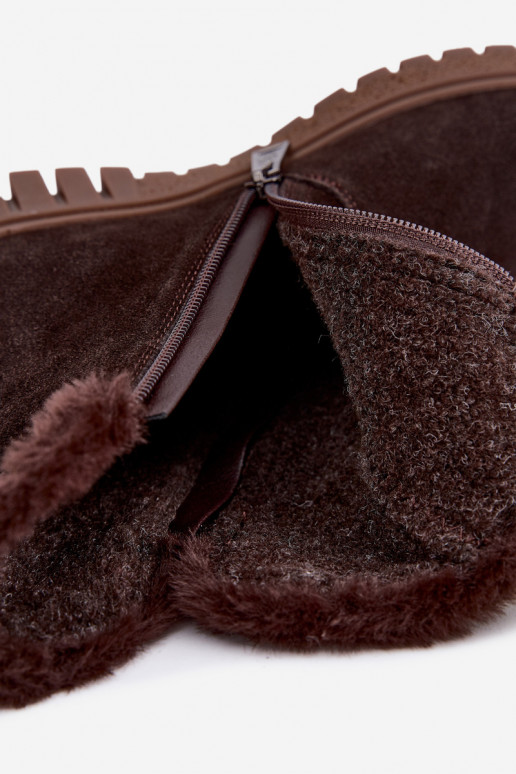 Laarzen van faux suede met bont Vinceza Czekolado