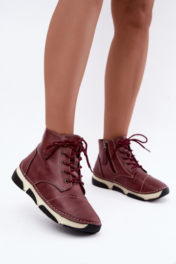 Geïsoleerde dames enkellaarsjes, bordeauxkleur Lerissa 2