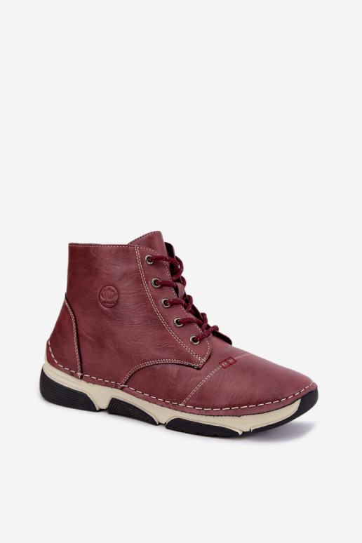 Geïsoleerde dames enkellaarsjes, bordeauxkleur Lerissa