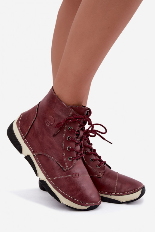 Geïsoleerde dames enkellaarsjes, bordeauxkleur Lerissa