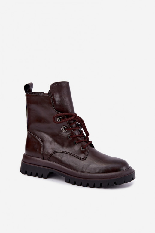 Faux leren geïsoleerde bordeaux dames werk enkellaarsjes Amarelle