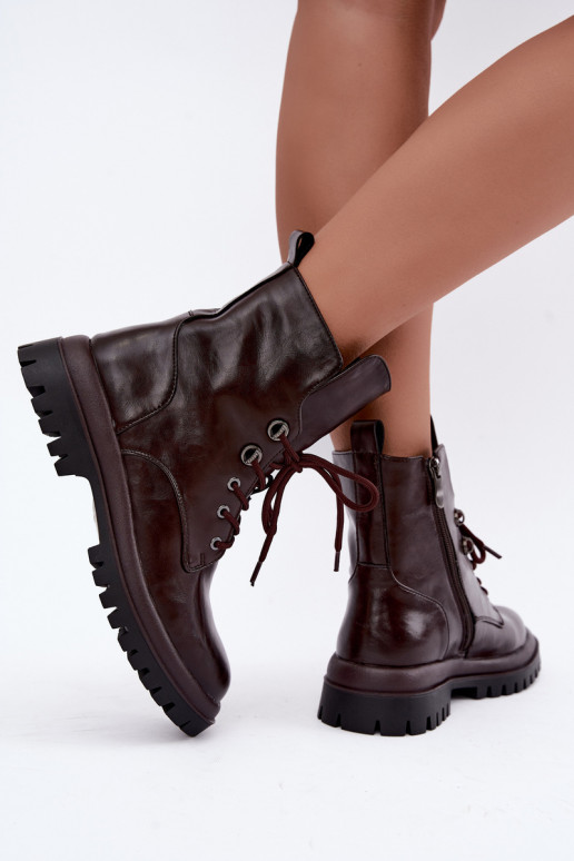 Faux leren geïsoleerde bordeaux dames werk enkellaarsjes Amarelle