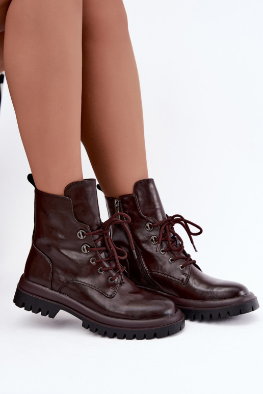 Faux leren geïsoleerde bordeaux dames werk enkellaarsjes Amarelle