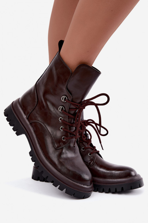 Faux leren geïsoleerde bordeaux dames werk enkellaarsjes Amarelle