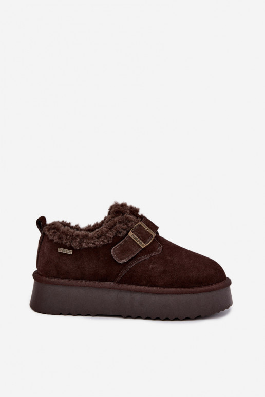Faux suede sneeuwlaarzen met platform Big Star UU274319 CzekoladoĮe