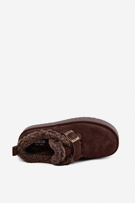 Faux suede sneeuwlaarzen met platform Big Star UU274319 CzekoladoĮe