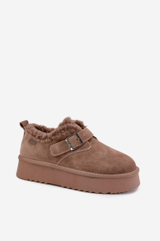 Faux suede zandkleur sneeuwlaarzen met platform Big Star UU274318