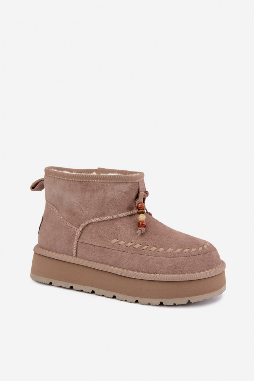 Faux suede zandkleur sneeuwlaarzen Big Star UU274679