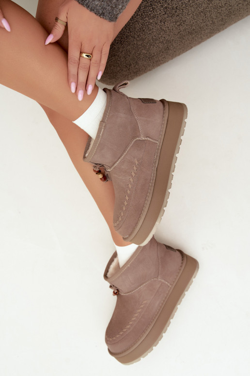 Faux suede zandkleur sneeuwlaarzen Big Star UU274679
