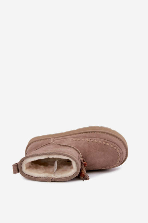 Faux suede zandkleur sneeuwlaarzen Big Star UU274679