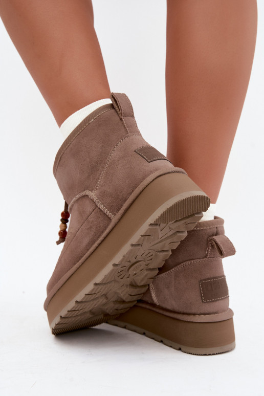 Faux suede zandkleur sneeuwlaarzen Big Star UU274679