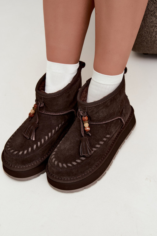 Faux suede sneeuwlaarzen Big Star UU274678 chocoladekleur