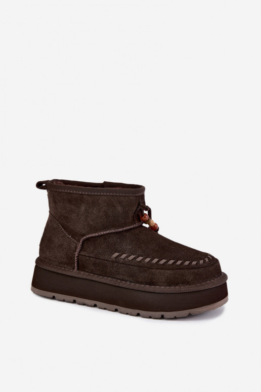 Faux suede sneeuwlaarzen Big Star UU274678 chocoladekleur