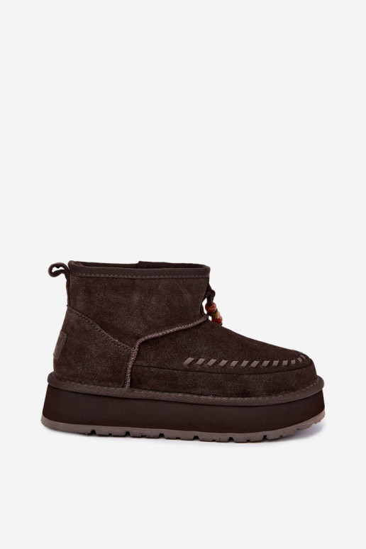 Faux suede sneeuwlaarzen Big Star UU274678 chocoladekleur