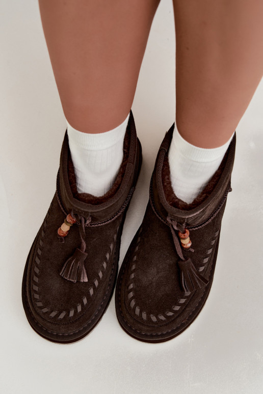 Faux suede sneeuwlaarzen Big Star UU274678 chocoladekleur