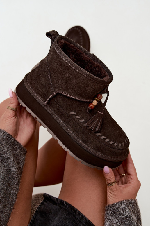 Faux suede sneeuwlaarzen Big Star UU274678 chocoladekleur
