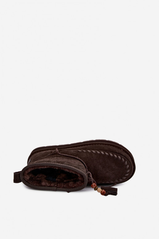 Faux suede sneeuwlaarzen Big Star UU274678 chocoladekleur