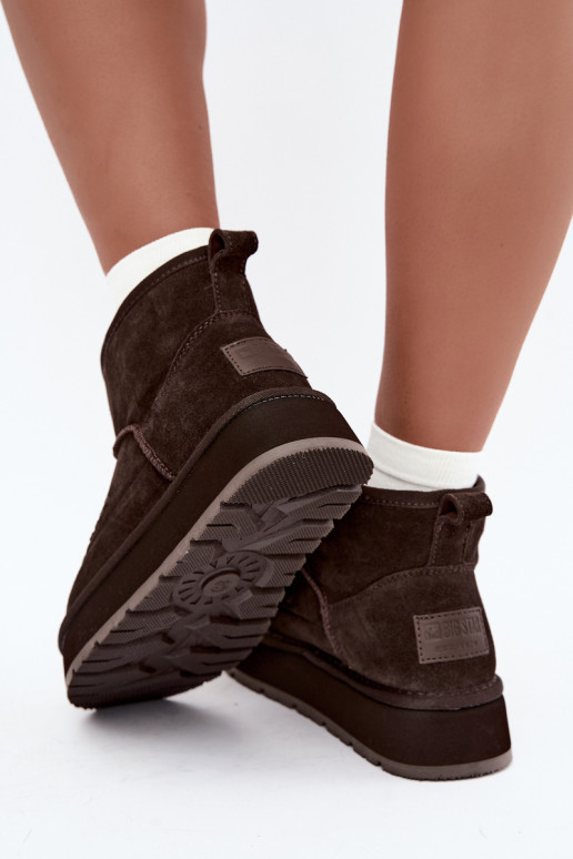 Faux suede sneeuwlaarzen Big Star UU274678 chocoladekleur
