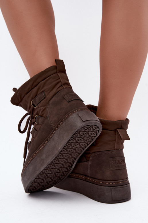 Geklede winterlaarzen met platform Big Star UU274191 chocoladekleur