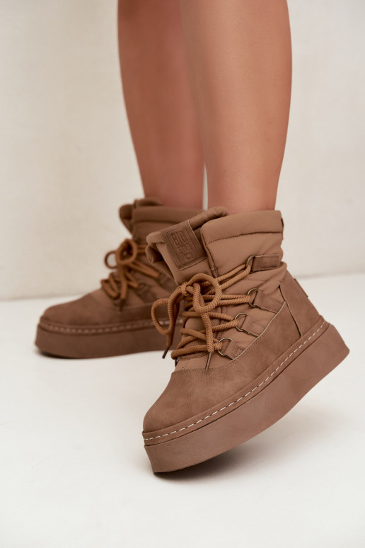 Geklede winterlaarzen met platform Big Star UU274190 bruin