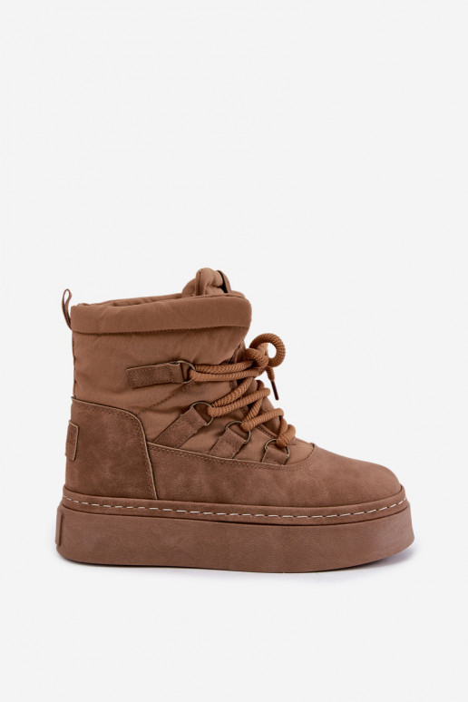 Geklede winterlaarzen met platform Big Star UU274190 bruin