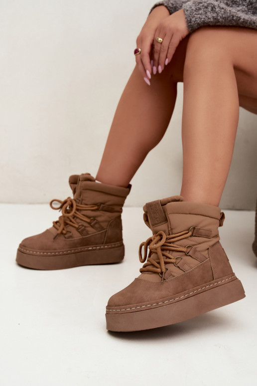 Geklede winterlaarzen met platform Big Star UU274190 bruin