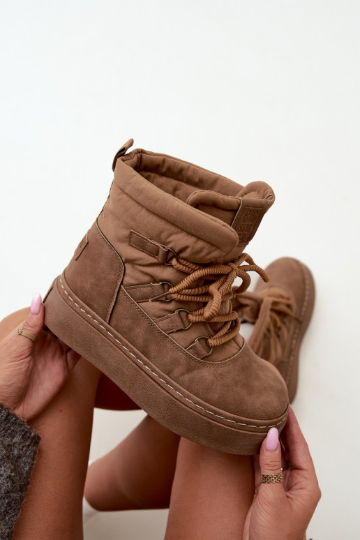 Geklede winterlaarzen met platform Big Star UU274190 bruin