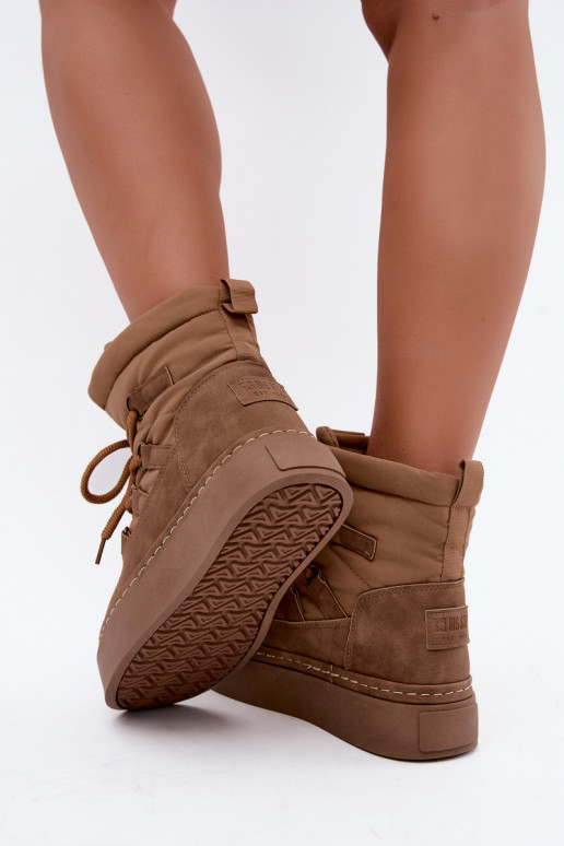 Geklede winterlaarzen met platform Big Star UU274190 bruin