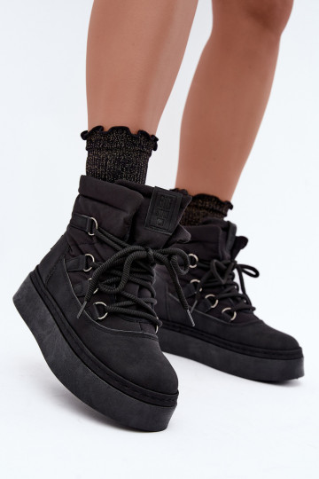 Geklede winterlaarzen met platform Big Star UU274189 zwart