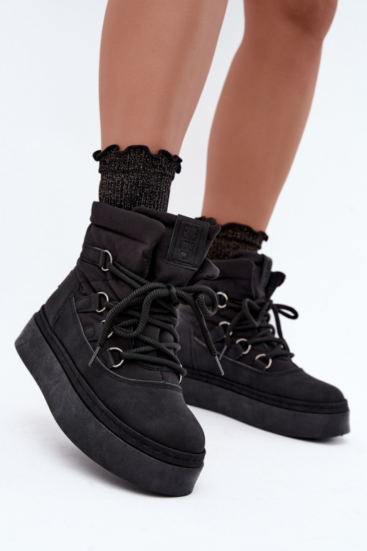 Geklede winterlaarzen met platform Big Star UU274189 zwart