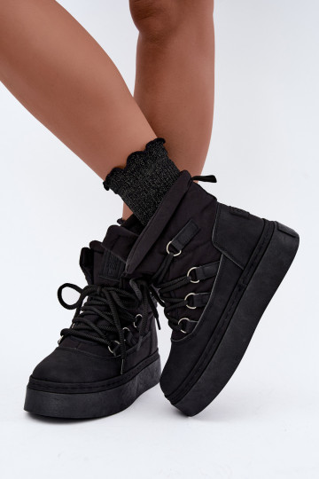 Geklede winterlaarzen met platform Big Star UU274189 zwart 2