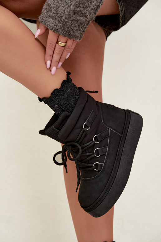 Geklede winterlaarzen met platform Big Star UU274189 zwart