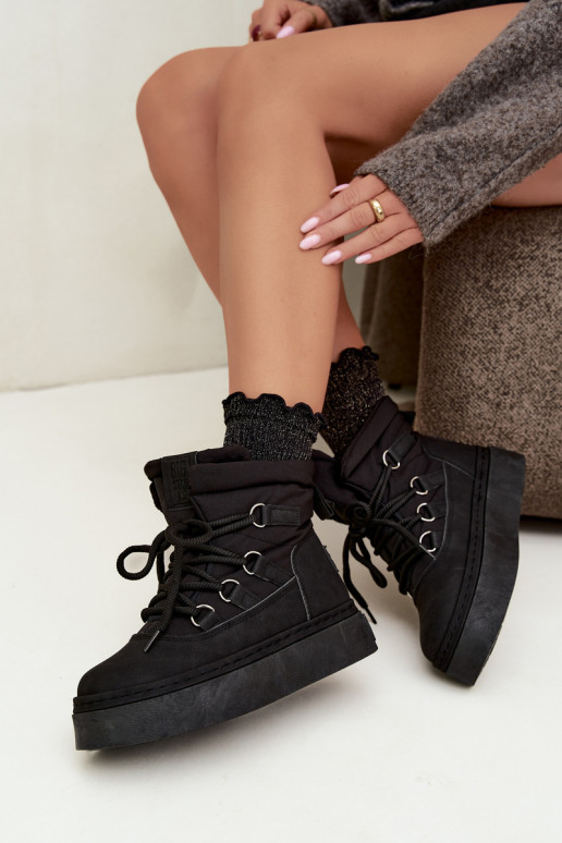 Geklede winterlaarzen met platform Big Star UU274189 zwart