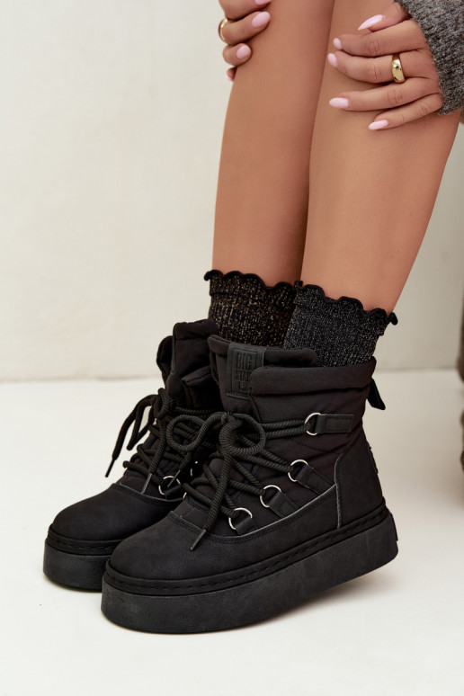 Geklede winterlaarzen met platform Big Star UU274189 zwart