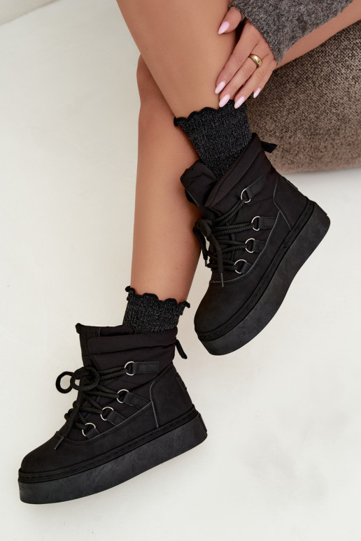 Geklede winterlaarzen met platform Big Star UU274189 zwart