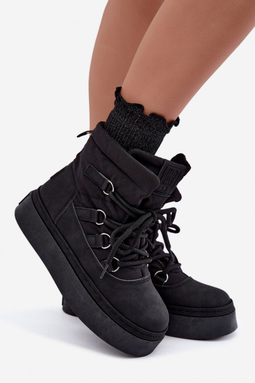 Geklede winterlaarzen met platform Big Star UU274189 zwart
