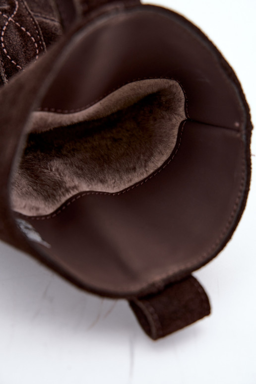 Geïsoleerde faux suede enkellaarsjes Big Star UU274607 chocoladekleur