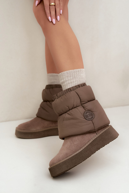 Faux suede sneeuwlaarzen met platform Big Star UU274732 zandkleur