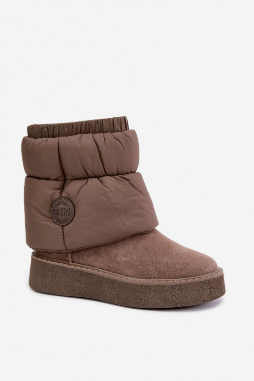 Faux suede sneeuwlaarzen met platform Big Star UU274732 zandkleur