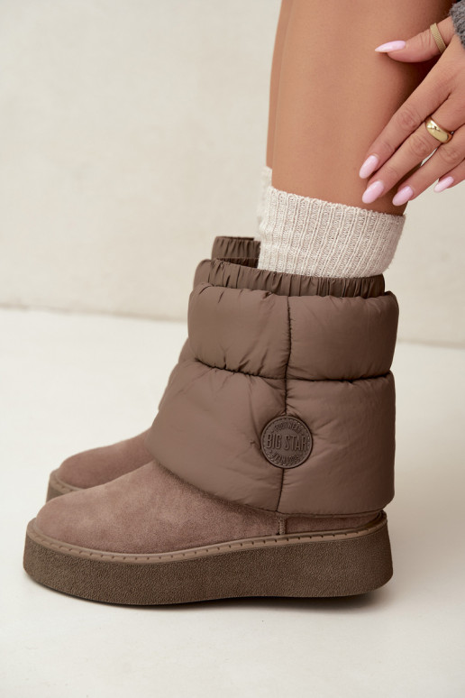 Faux suede sneeuwlaarzen met platform Big Star UU274732 zandkleur
