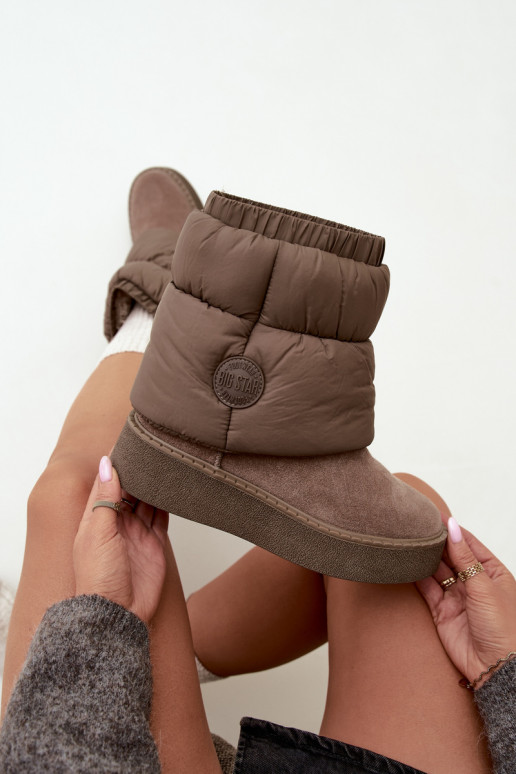 Faux suede sneeuwlaarzen met platform Big Star UU274732 zandkleur