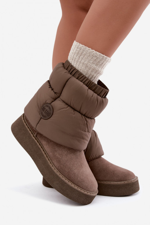 Faux suede sneeuwlaarzen met platform Big Star UU274732 zandkleur