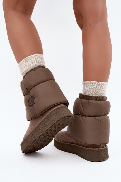 Faux suede sneeuwlaarzen met platform Big Star UU274732 zandkleur