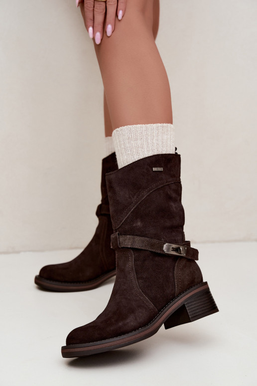 Geïsoleerde dames enkellaarsjes Big Star UU274609 chocoladekleur