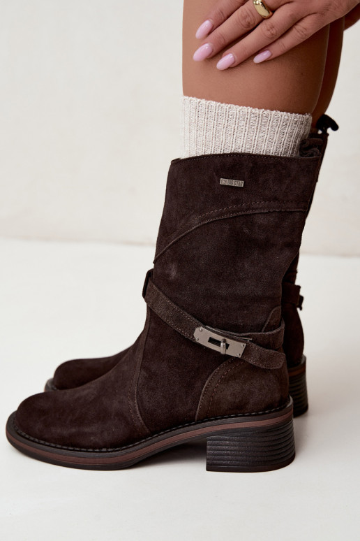 Geïsoleerde dames enkellaarsjes Big Star UU274609 chocoladekleur