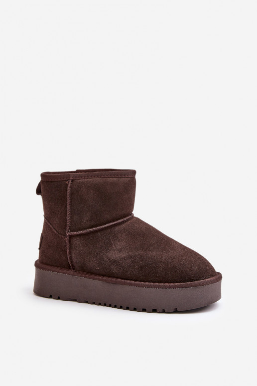 Faux suede sneeuwlaarzen op een platform in bruine kleur Rianaella